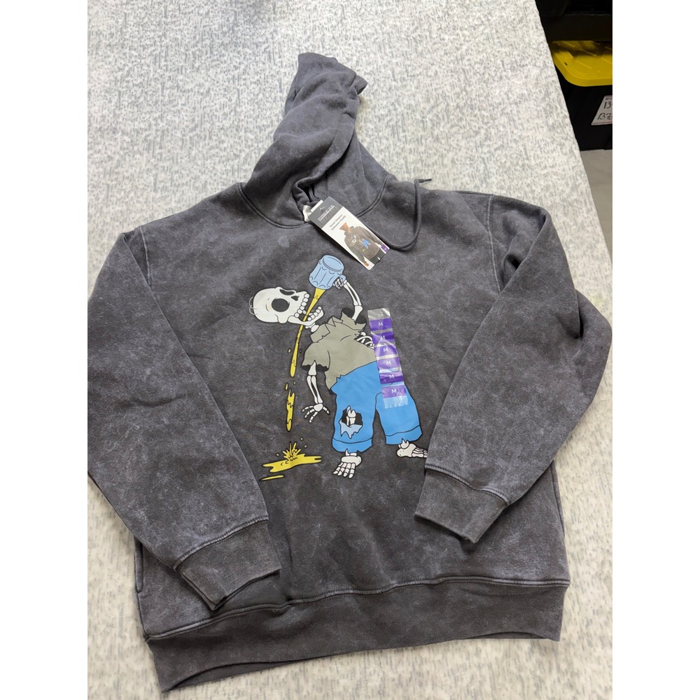 Freeze New York The Simpsons Homer Simpson Skeleton Halloween Hoodie Acid Wash M